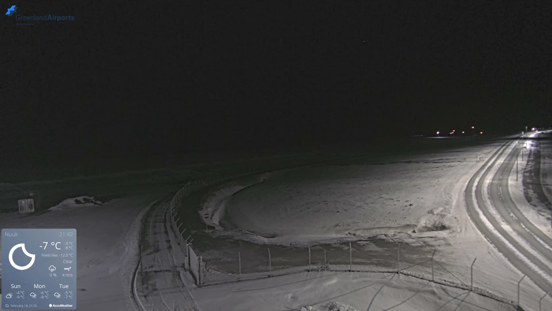 Nuuk Airport North Towards View Live Cam GOH / BGGH - Nuuk, Sermersooq, Greenland, Denmark