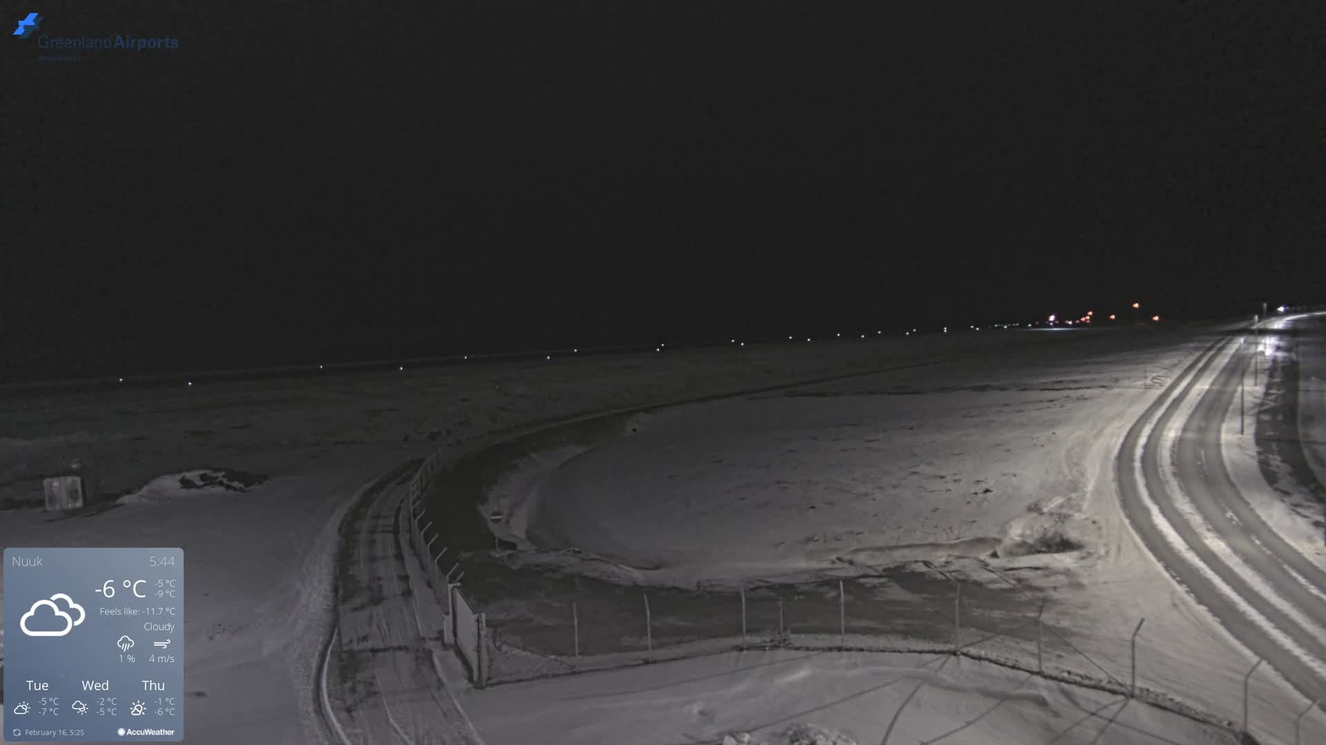 Nuuk Airport North Towards View Live Cam GOH / BGGH - Nuuk, Sermersooq, Greenland, Denmark