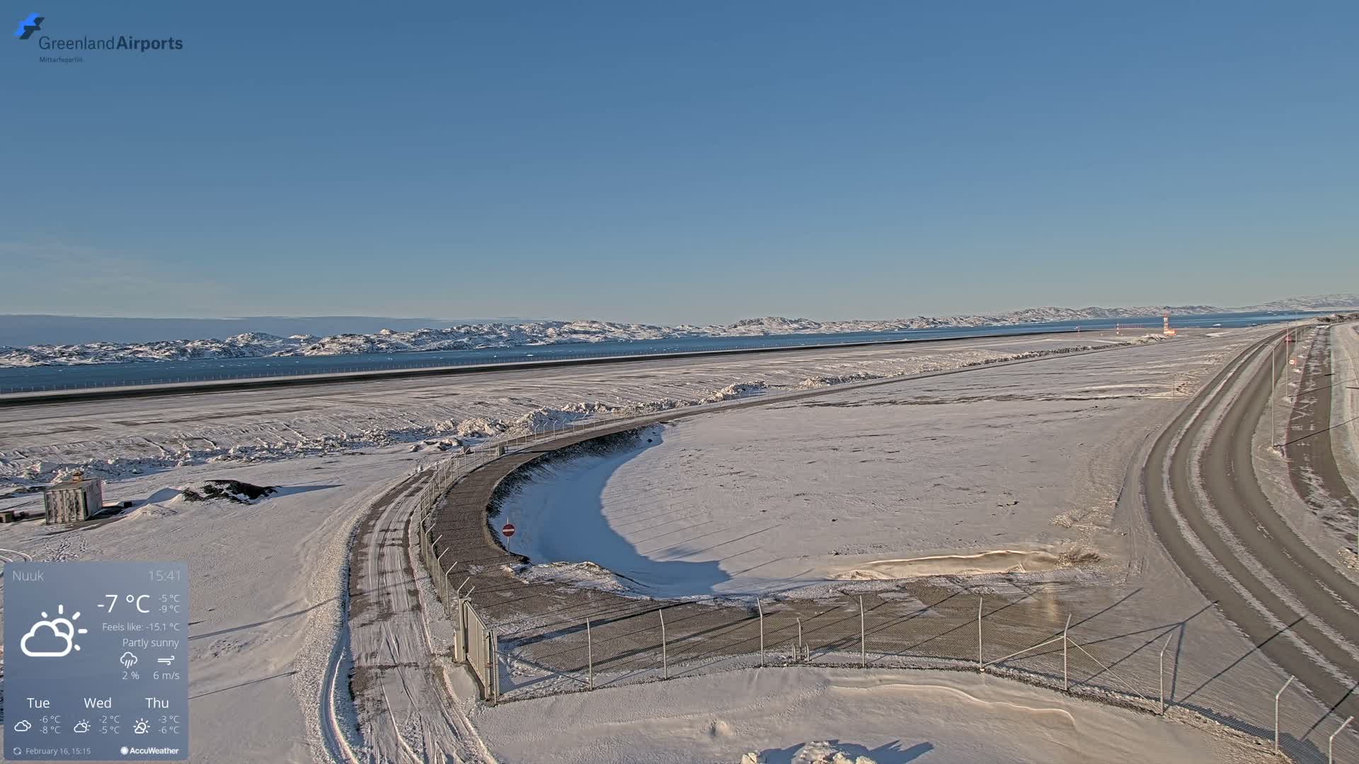 Nuuk Airport North Towards View Live Cam GOH / BGGH - Nuuk, Sermersooq, Greenland, Denmark