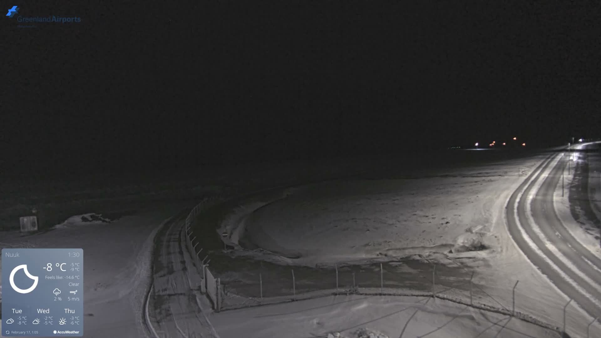 Nuuk Airport North Towards View Live Cam GOH / BGGH - Nuuk, Sermersooq, Greenland, Denmark