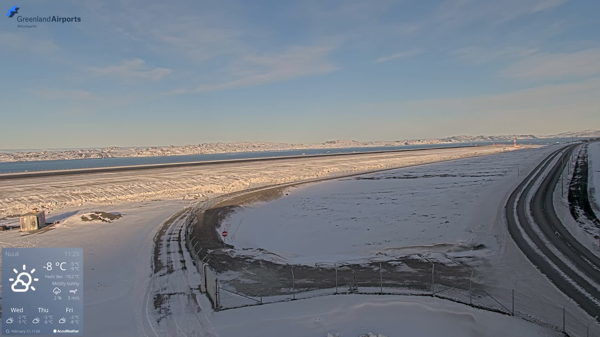 Nuuk Airport North Towards View Live Cam GOH / BGGH - Nuuk, Sermersooq, Greenland, Denmark