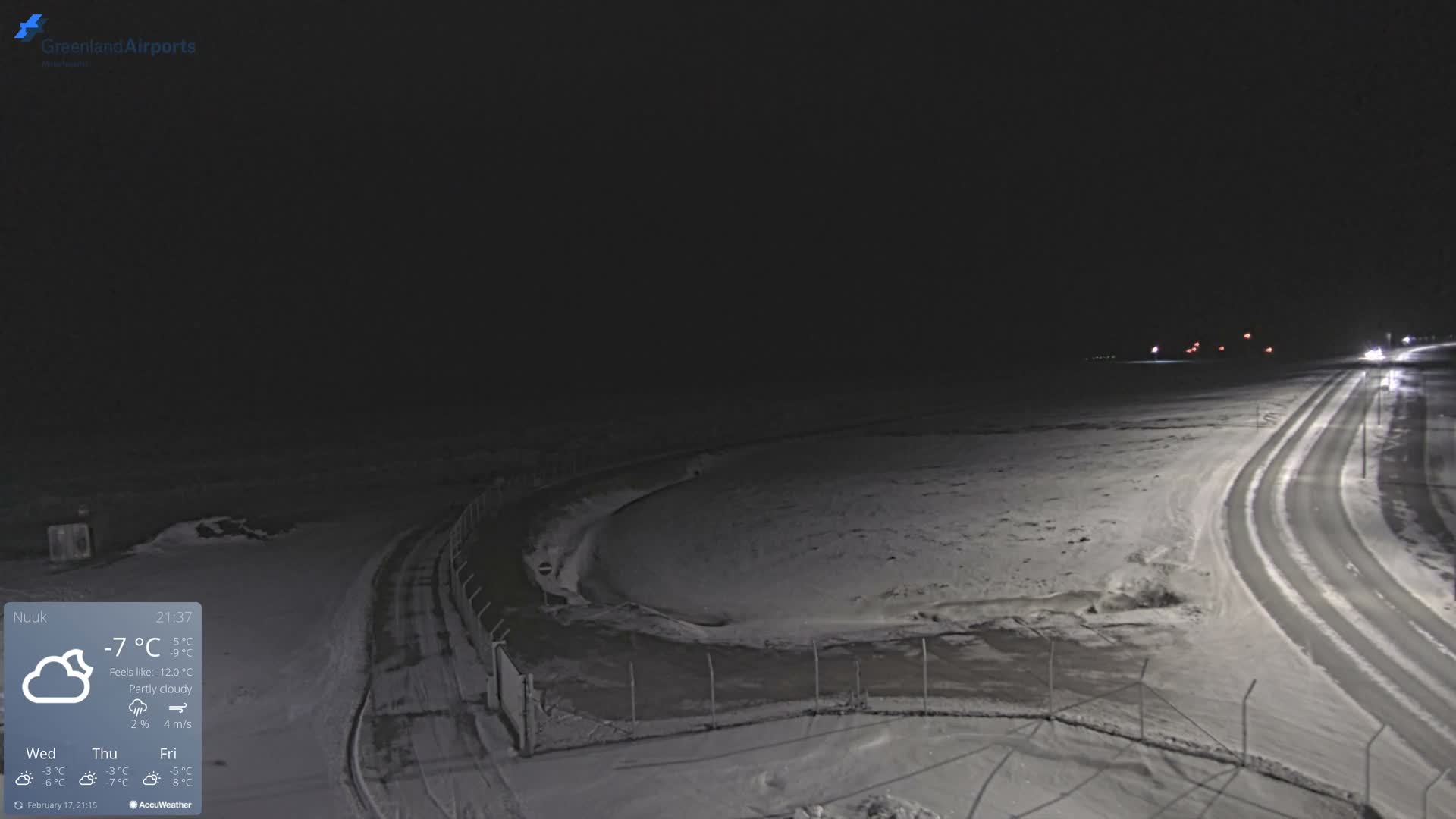 Nuuk Airport North Towards View Live Cam GOH / BGGH - Nuuk, Sermersooq, Greenland, Denmark
