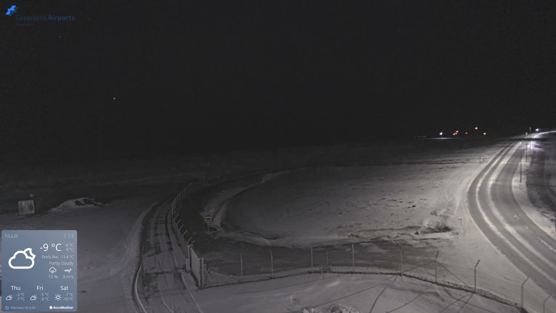 Nuuk Airport North Towards View Live Cam GOH / BGGH - Nuuk, Sermersooq, Greenland, Denmark
