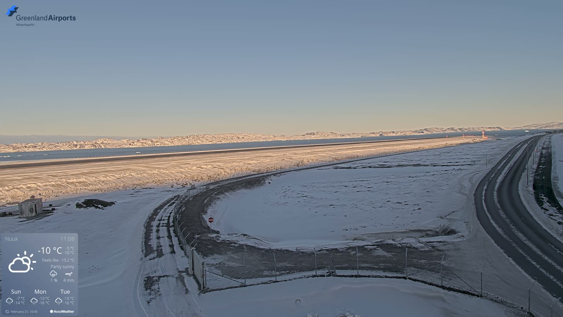 Nuuk Airport North Towards View Live Cam GOH / BGGH - Nuuk, Sermersooq, Greenland, Denmark