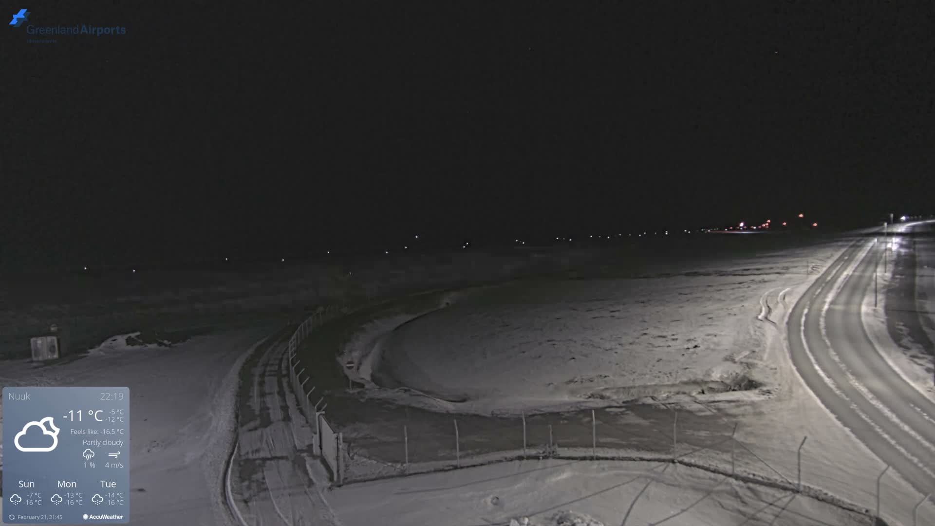 Nuuk Airport North Towards View Live Cam GOH / BGGH - Nuuk, Sermersooq, Greenland, Denmark