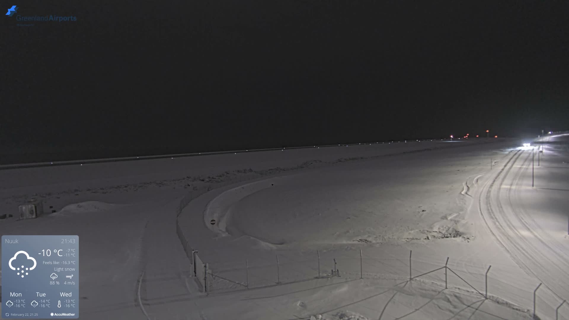Nuuk Airport North Towards View Live Cam GOH / BGGH - Nuuk, Sermersooq, Greenland, Denmark