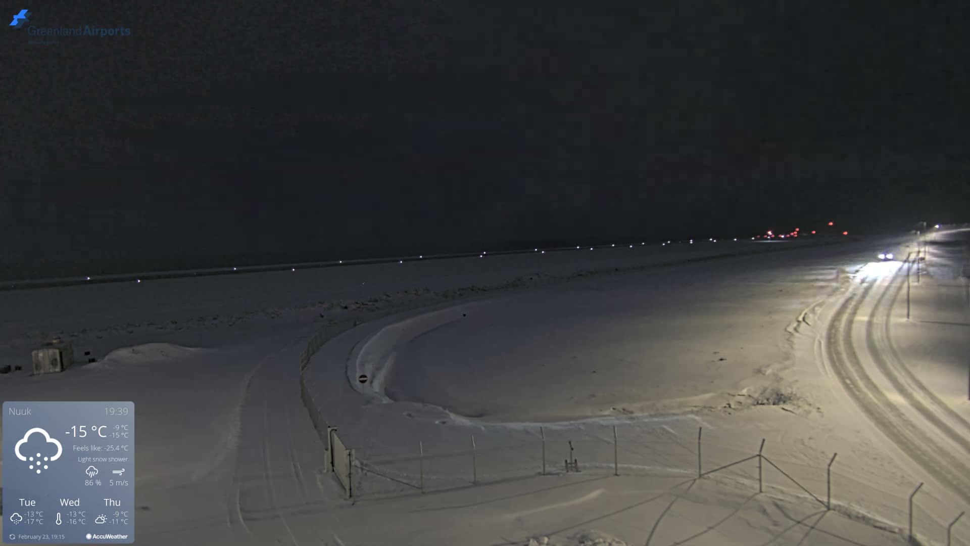 Nuuk Airport North Towards View Live Cam GOH / BGGH - Nuuk, Sermersooq, Greenland, Denmark