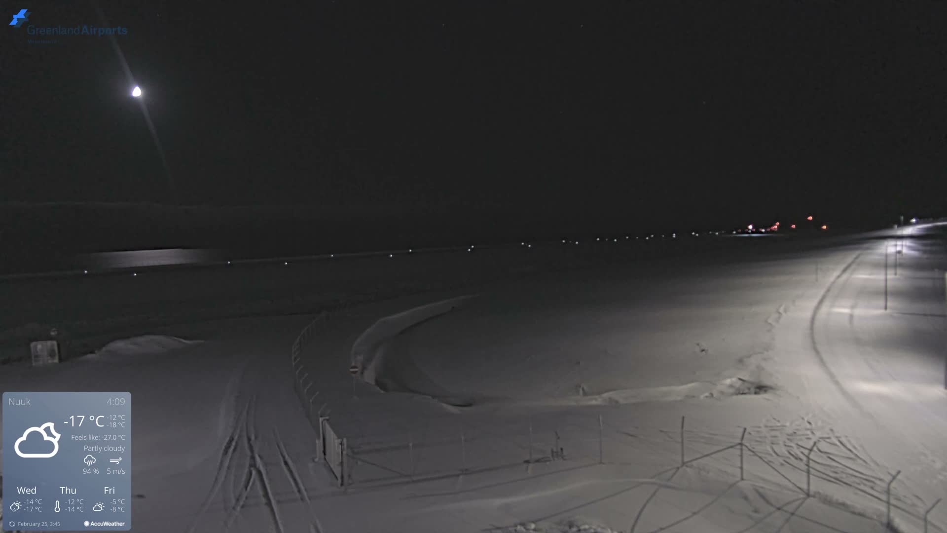 Nuuk Airport North Towards View Live Cam GOH / BGGH - Nuuk, Sermersooq, Greenland, Denmark