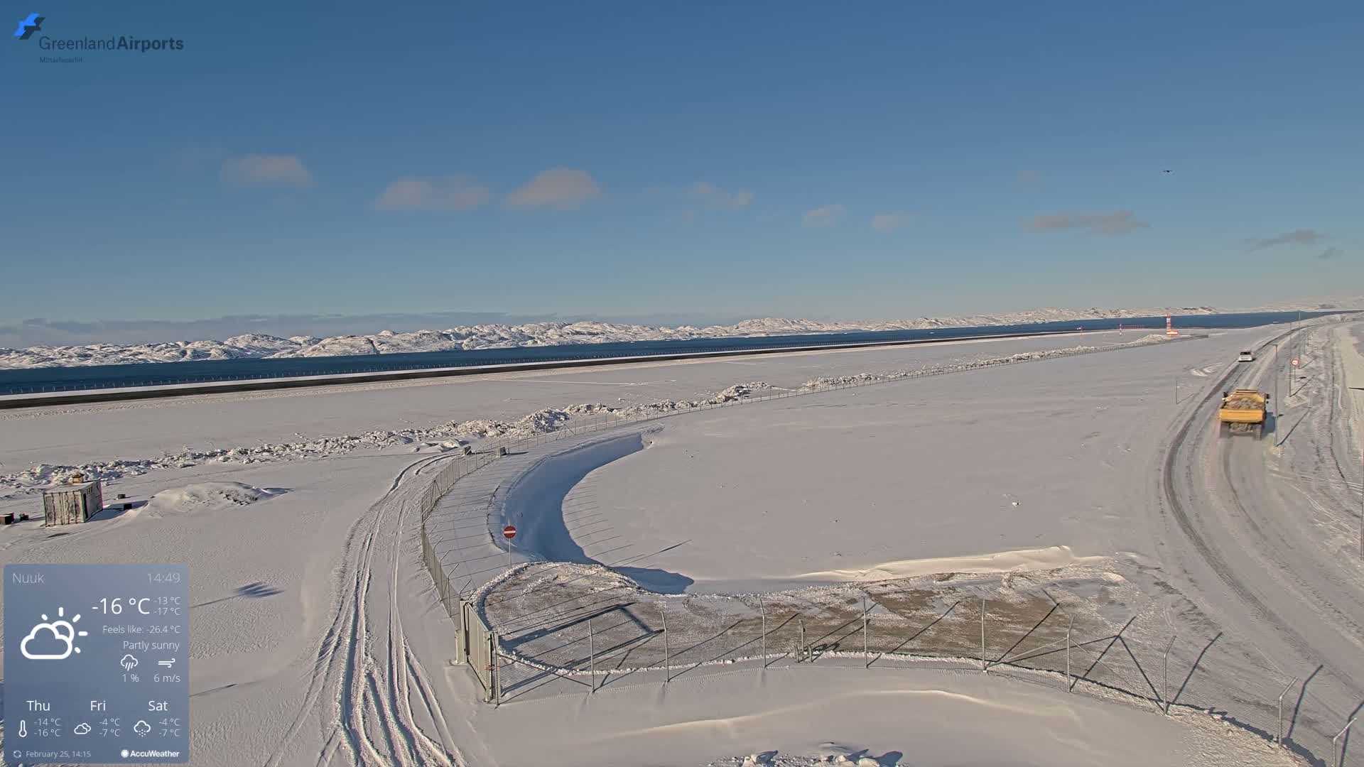 Nuuk Airport North Towards View Live Cam GOH / BGGH - Nuuk, Sermersooq, Greenland, Denmark