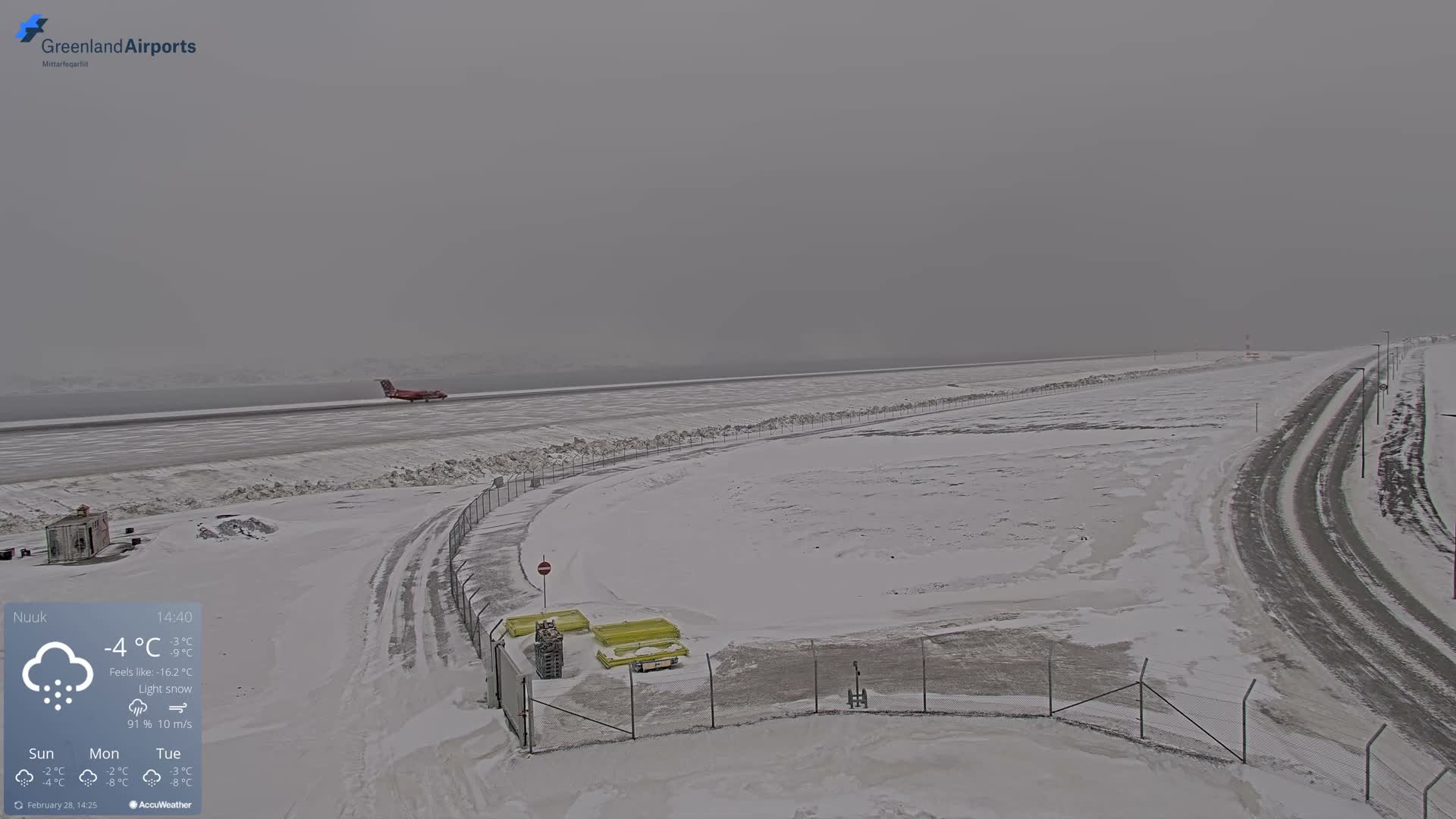 Nuuk Airport North Towards View Live Cam GOH / BGGH - Nuuk, Sermersooq, Greenland, Denmark