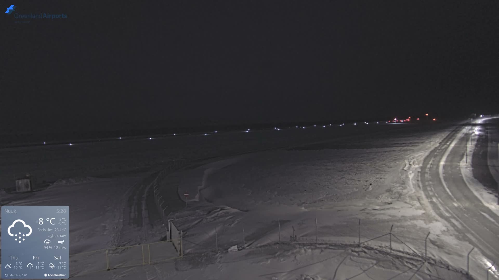 Nuuk Airport North Towards View Live Cam GOH / BGGH - Nuuk, Sermersooq, Greenland, Denmark