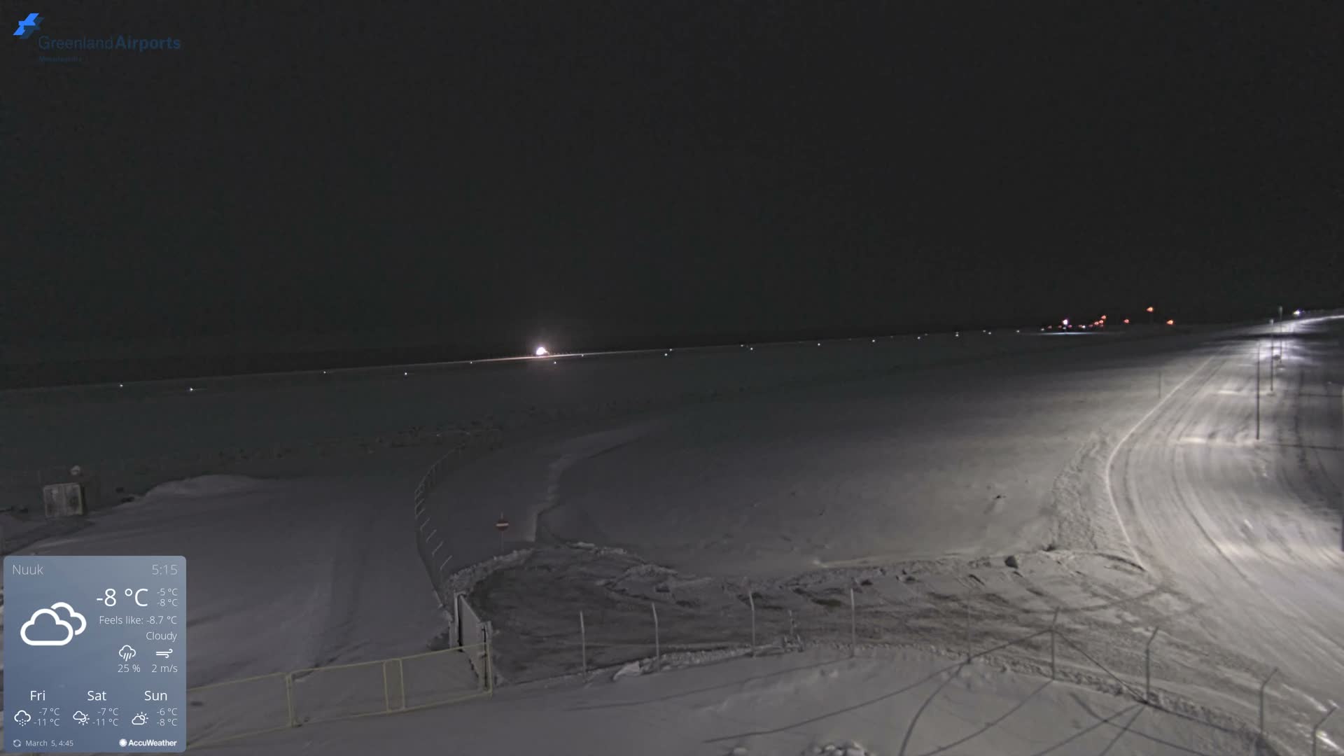 Nuuk Airport North Towards View Live Cam GOH / BGGH - Nuuk, Sermersooq, Greenland, Denmark