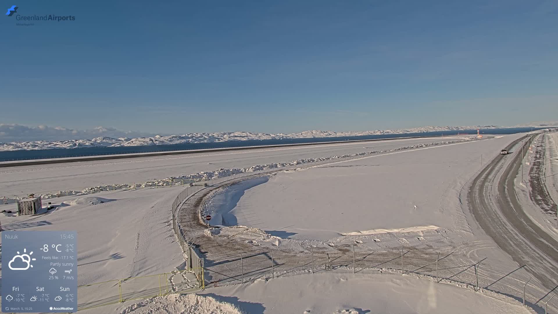 Nuuk Airport North Towards View Live Cam GOH / BGGH - Nuuk, Sermersooq, Greenland, Denmark