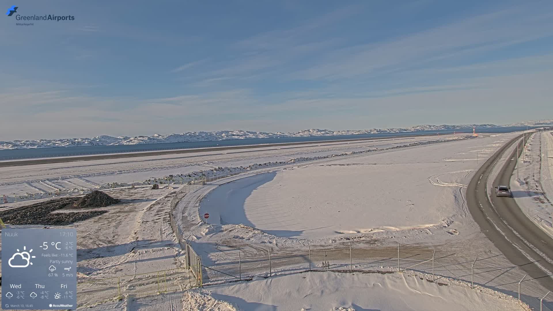 Nuuk Airport North Towards View Live Cam GOH / BGGH - Nuuk, Sermersooq, Greenland, Denmark