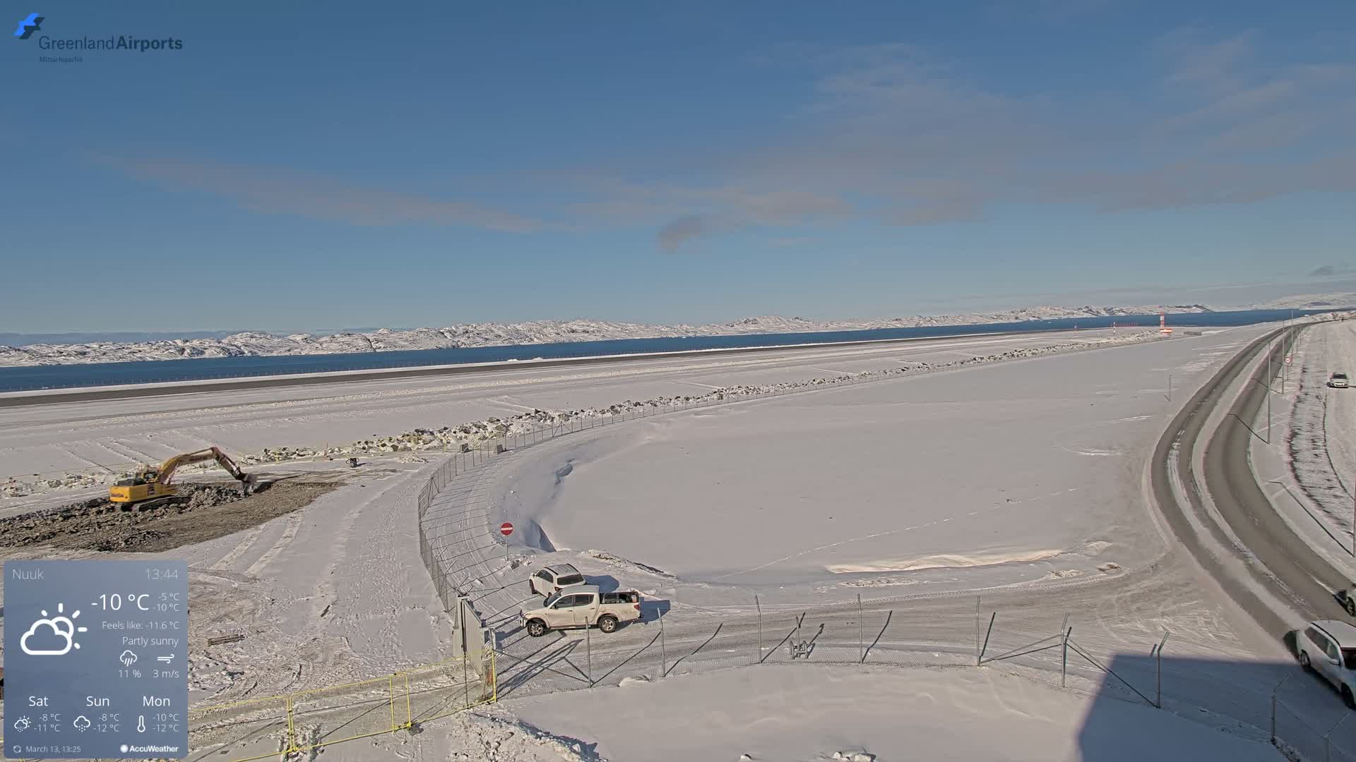 Nuuk Airport North Towards View Live Cam GOH / BGGH - Nuuk, Sermersooq, Greenland, Denmark