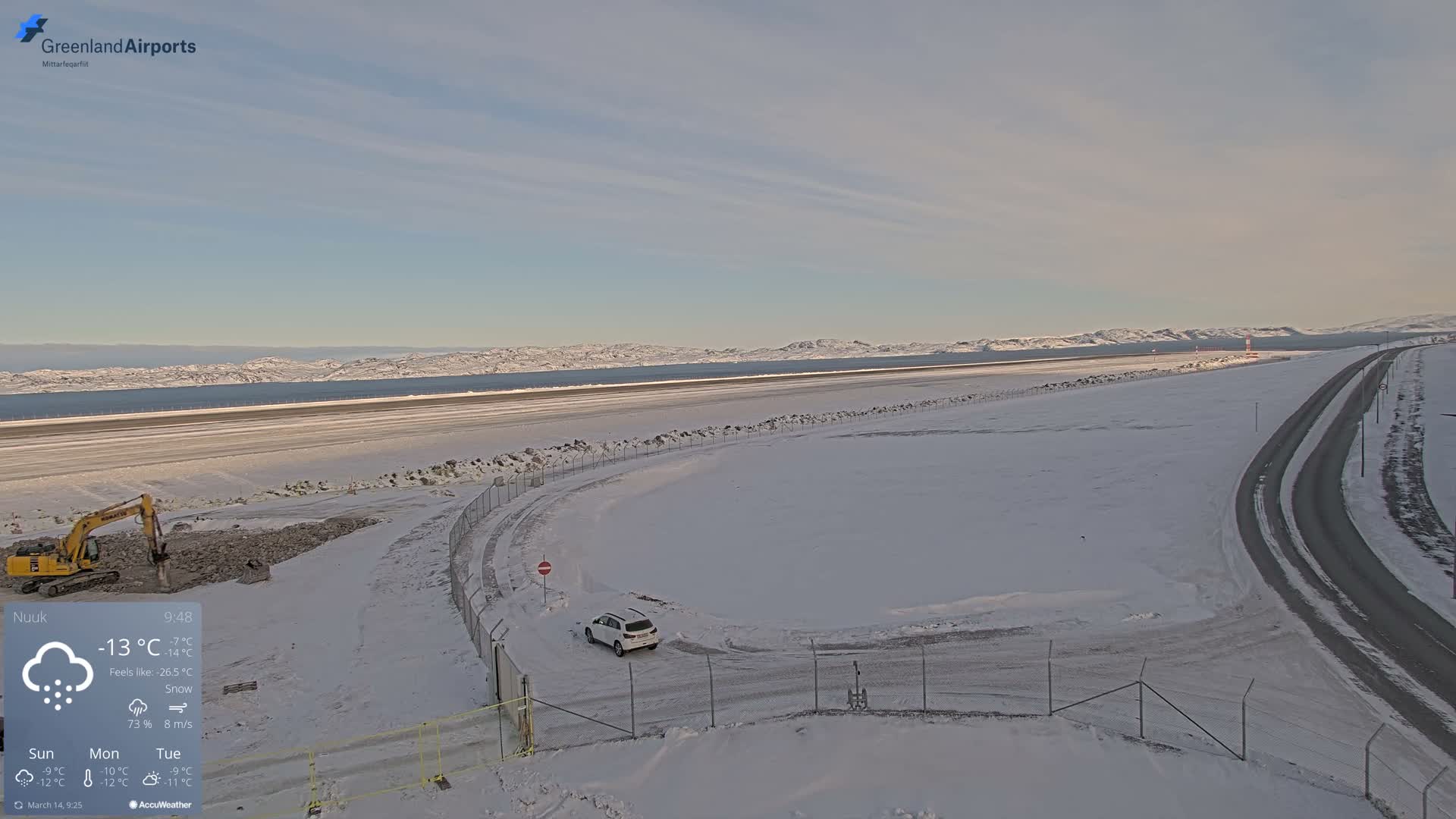 Nuuk Airport North Towards View Live Cam GOH / BGGH - Nuuk, Sermersooq, Greenland, Denmark