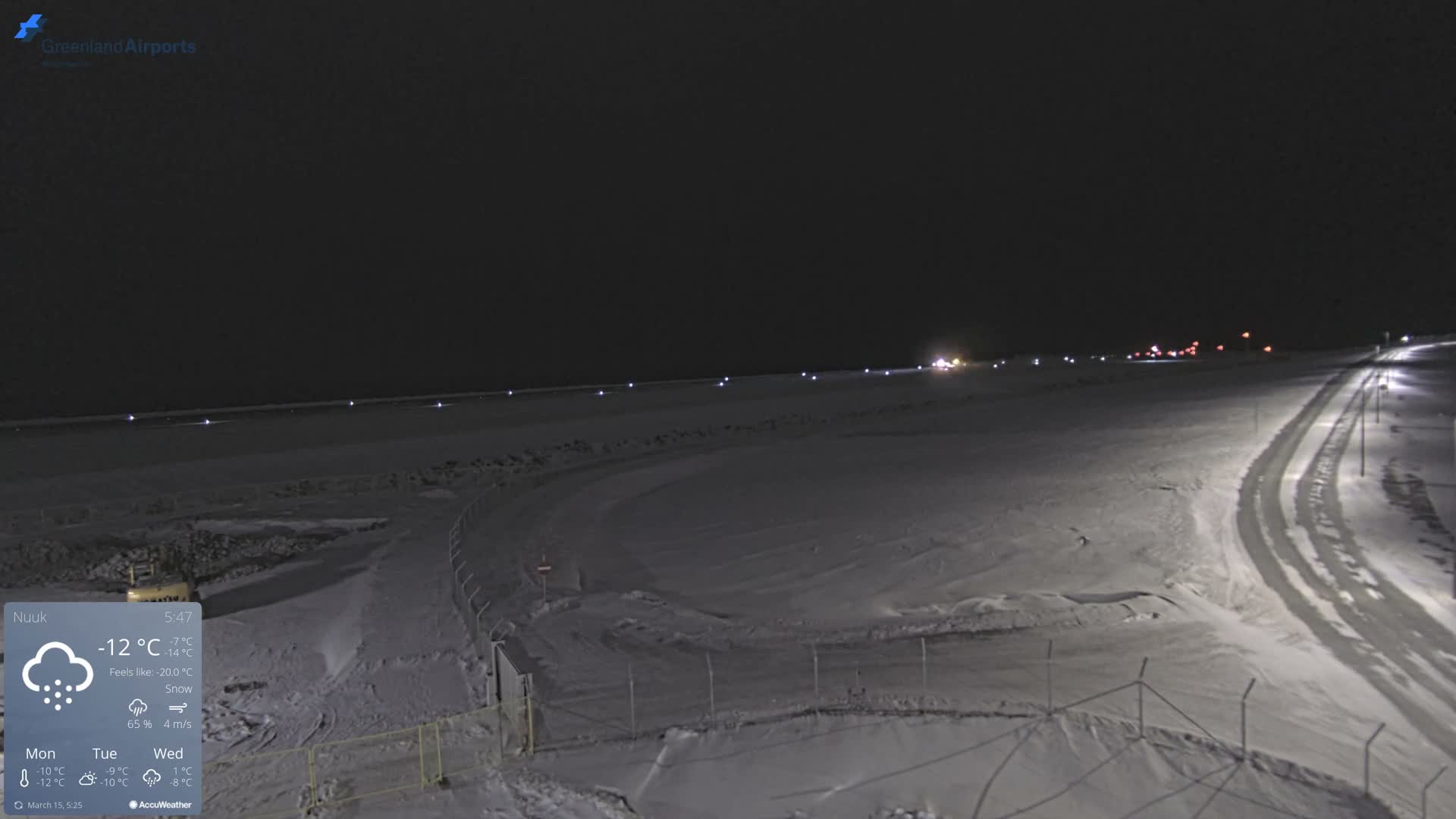 Nuuk Airport North Towards View Live Cam GOH / BGGH - Nuuk, Sermersooq, Greenland, Denmark