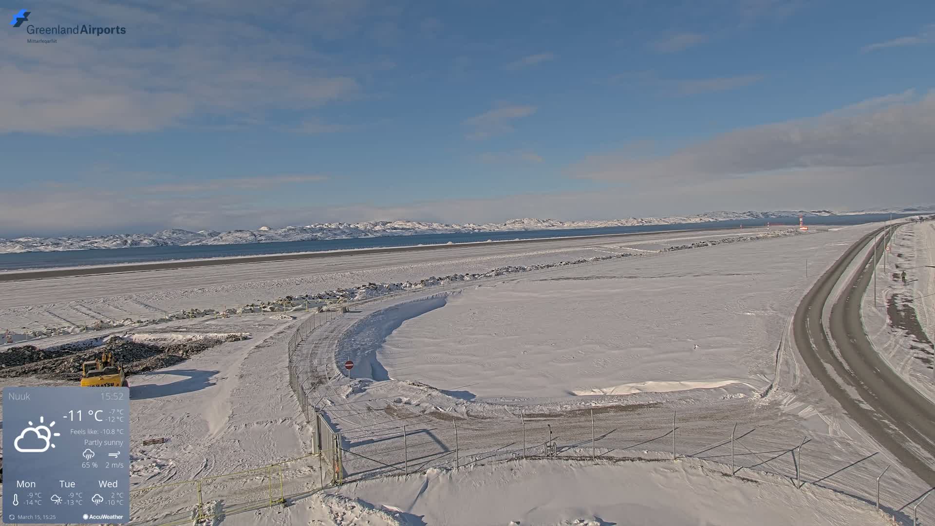 Nuuk Airport North Towards View Live Cam GOH / BGGH - Nuuk, Sermersooq, Greenland, Denmark