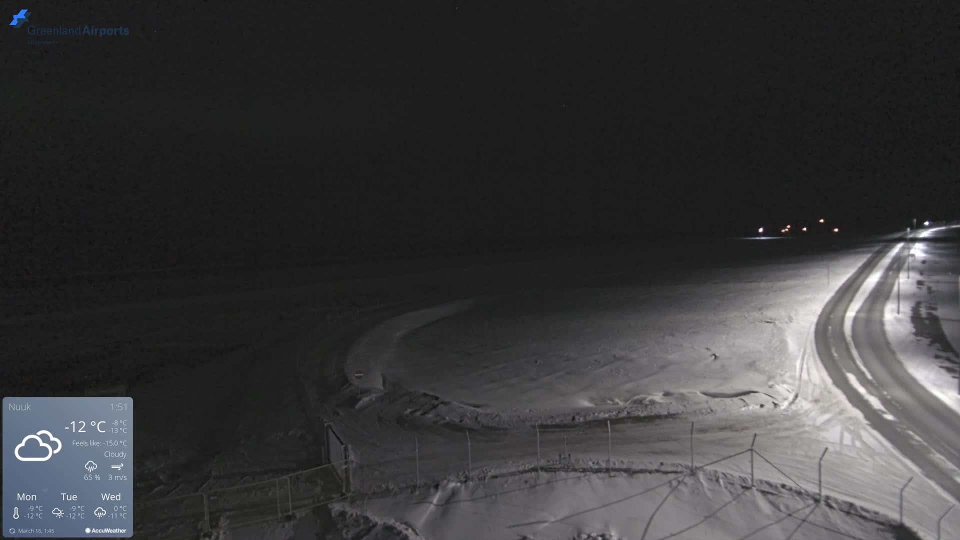 Nuuk Airport North Towards View Live Cam GOH / BGGH - Nuuk, Sermersooq, Greenland, Denmark