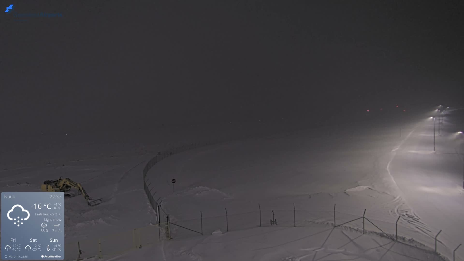 Nuuk Airport North Towards View Live Cam GOH / BGGH - Nuuk, Sermersooq, Greenland, Denmark