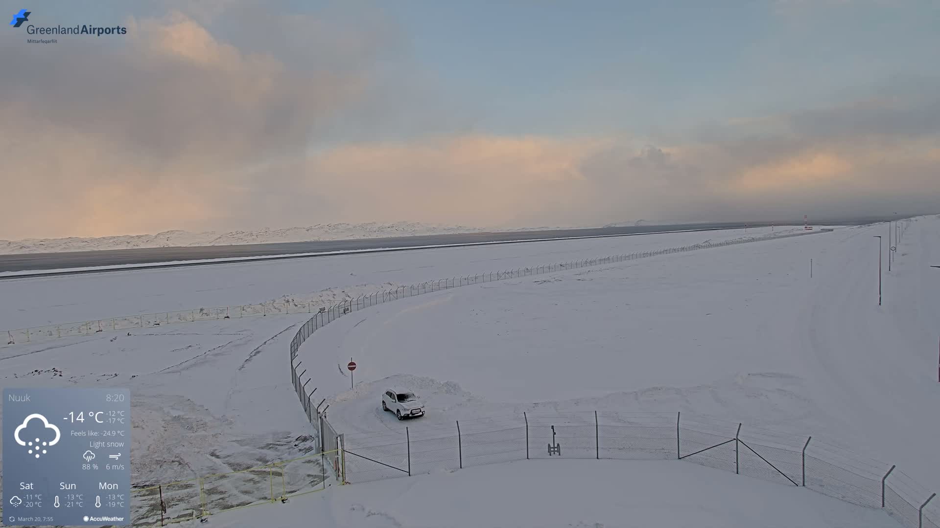 Nuuk Airport North Towards View Live Cam GOH / BGGH - Nuuk, Sermersooq, Greenland, Denmark