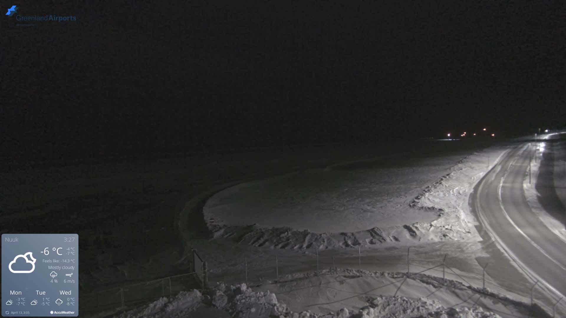 Nuuk Airport North Towards View Live Cam GOH / BGGH - Nuuk, Sermersooq, Greenland, Denmark
