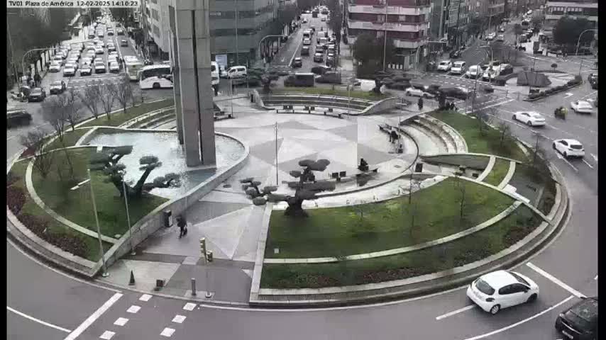 Vigo, Plaza América Square Live Cam - Pontevedra, Galicia, Spain