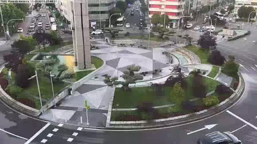 Vigo, Plaza América Square Live Cam - Pontevedra, Galicia, Spain