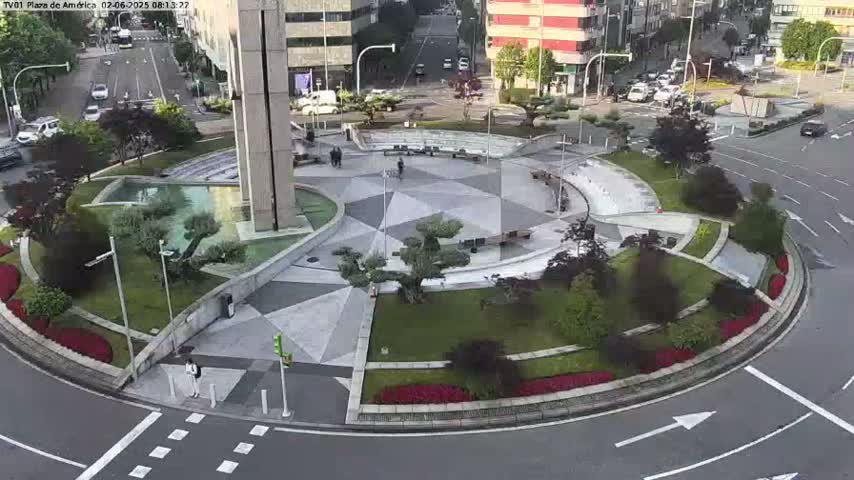 Vigo, Plaza América Square Live Cam - Pontevedra, Galicia, Spain