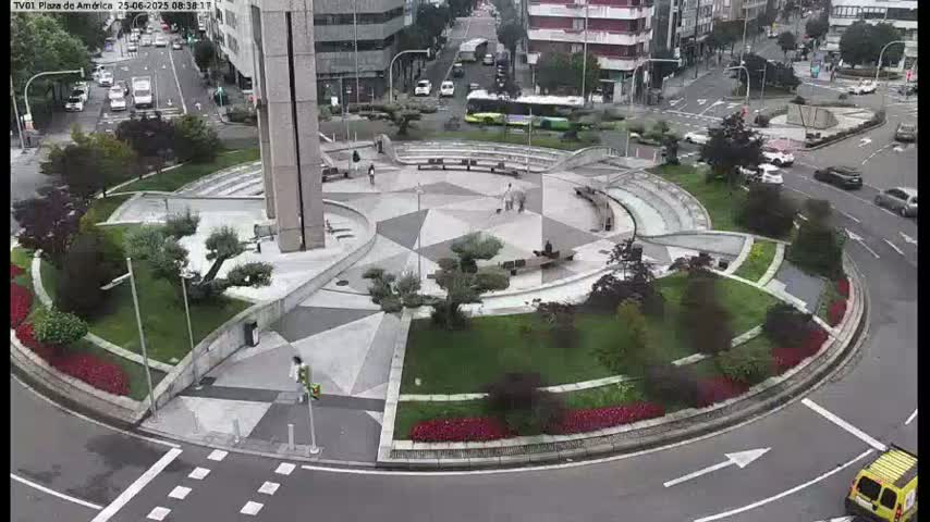 Vigo, Plaza América Square Live Cam - Pontevedra, Galicia, Spain