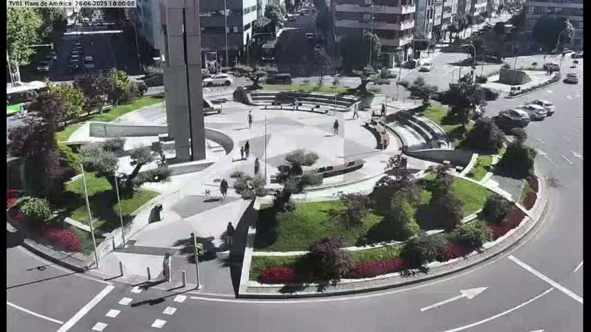 Vigo, Plaza América Square Live Cam - Pontevedra, Galicia, Spain