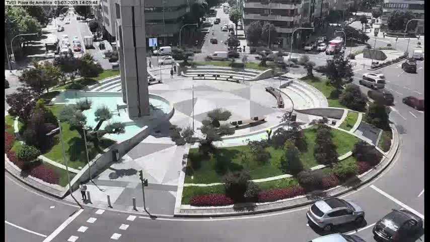 Vigo, Plaza América Square Live Cam - Pontevedra, Galicia, Spain