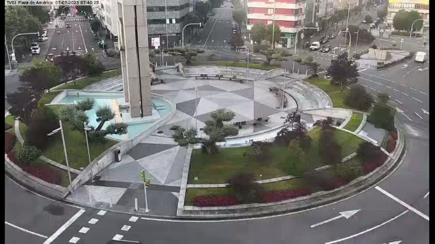 Vigo, Plaza América Square Live Cam - Pontevedra, Galicia, Spain