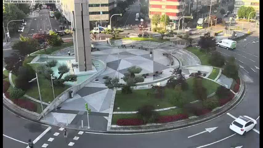 Vigo, Plaza América Square Live Cam - Pontevedra, Galicia, Spain