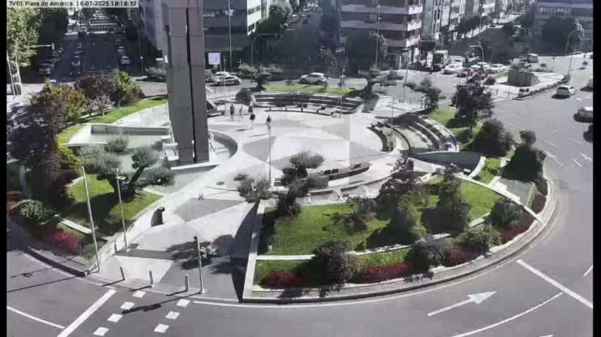 Vigo, Plaza América Square Live Cam - Pontevedra, Galicia, Spain