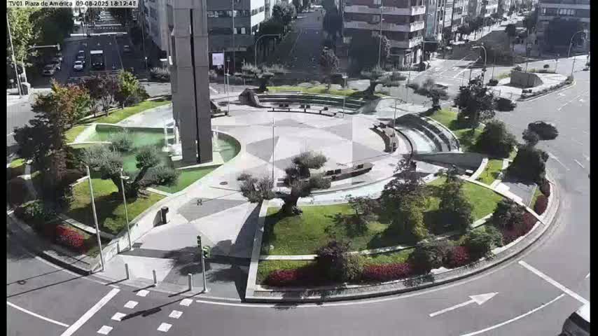 Vigo, Plaza América Square Live Cam - Pontevedra, Galicia, Spain