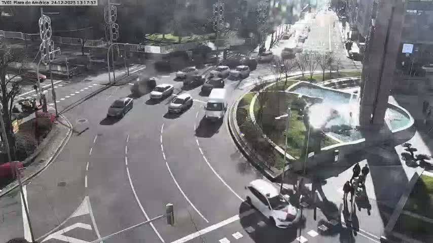 Vigo, Plaza América Square Live Cam - Pontevedra, Galicia, Spain