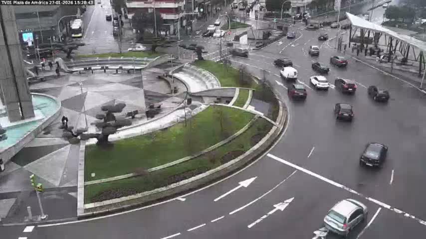 Vigo, Plaza América Square Live Cam - Pontevedra, Galicia, Spain