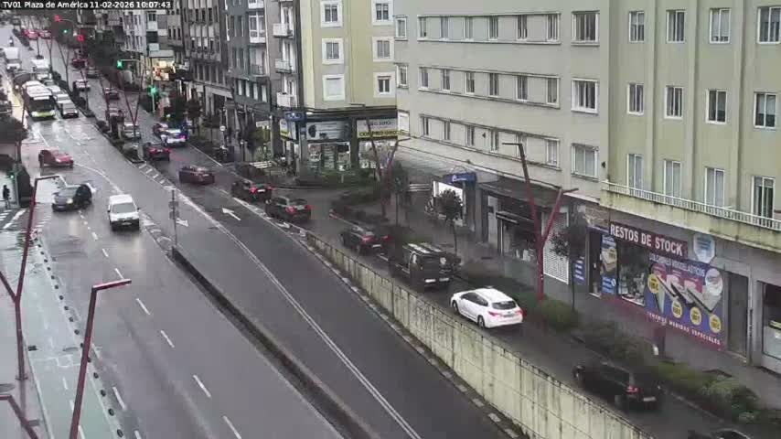 Vigo, Plaza América Square Live Cam - Pontevedra, Galicia, Spain