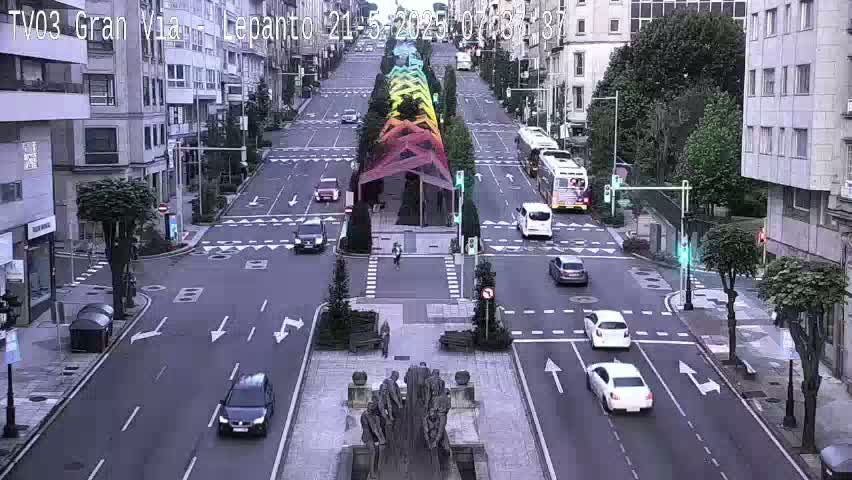 Avenida Gran Vía Avenue & Rua Lepanto Live Cam - Pontevedra, Galicia, Spain