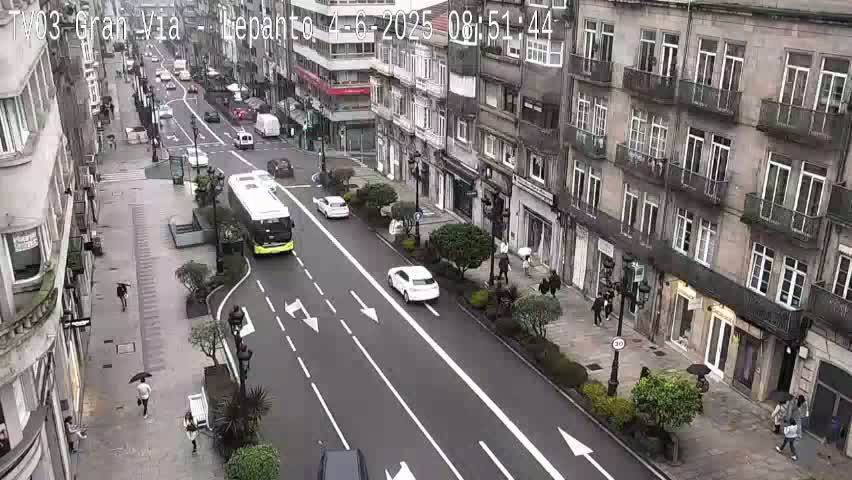 Avenida Gran Vía Avenue & Rua Lepanto Live Cam - Pontevedra, Galicia, Spain