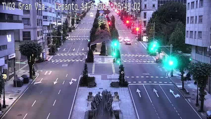 Avenida Gran Vía Avenue & Rua Lepanto Live Cam - Pontevedra, Galicia, Spain