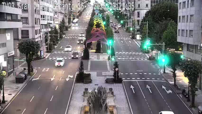 Avenida Gran Vía Avenue & Rua Lepanto Live Cam - Pontevedra, Galicia, Spain