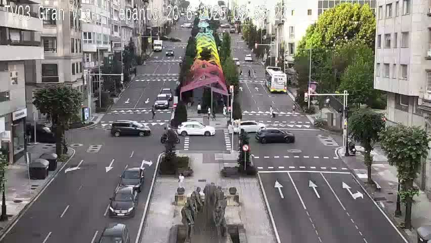 Avenida Gran Vía Avenue & Rua Lepanto Live Cam - Pontevedra, Galicia, Spain