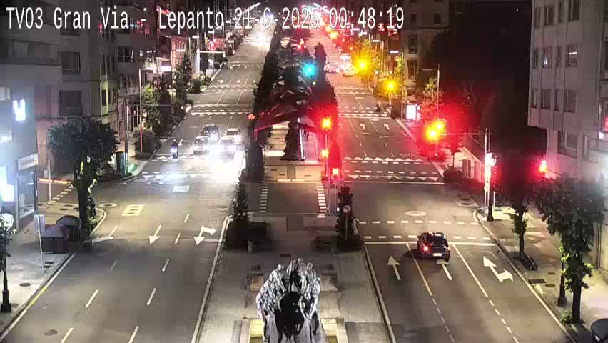 Avenida Gran Vía Avenue & Rua Lepanto Live Cam - Pontevedra, Galicia, Spain