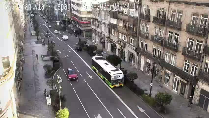 Avenida Gran Vía Avenue & Rua Lepanto Live Cam - Pontevedra, Galicia, Spain