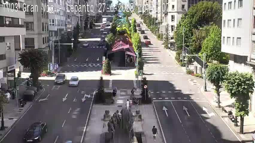 Avenida Gran Vía Avenue & Rua Lepanto Live Cam - Pontevedra, Galicia, Spain