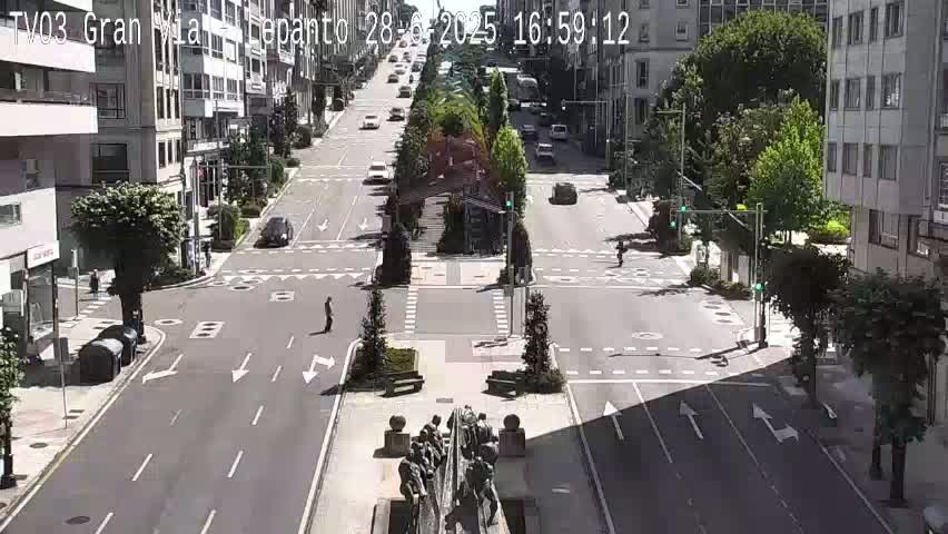 Avenida Gran Vía Avenue & Rua Lepanto Live Cam - Pontevedra, Galicia, Spain