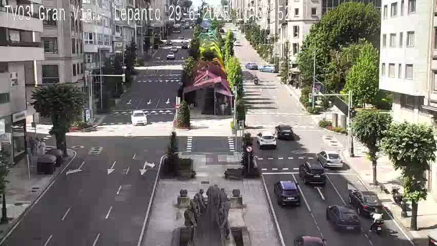Avenida Gran Vía Avenue & Rua Lepanto Live Cam - Pontevedra, Galicia, Spain