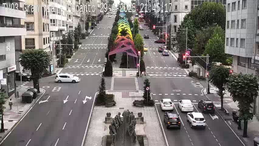 Avenida Gran Vía Avenue & Rua Lepanto Live Cam - Pontevedra, Galicia, Spain